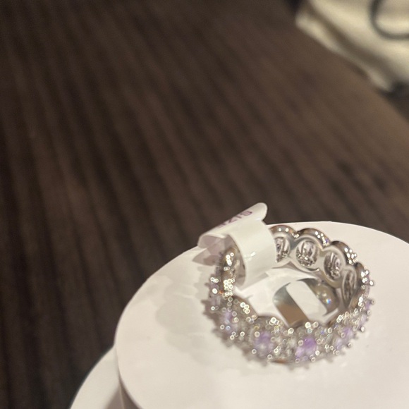 Lavender on Rhodium Ring - Picture 4 of 4